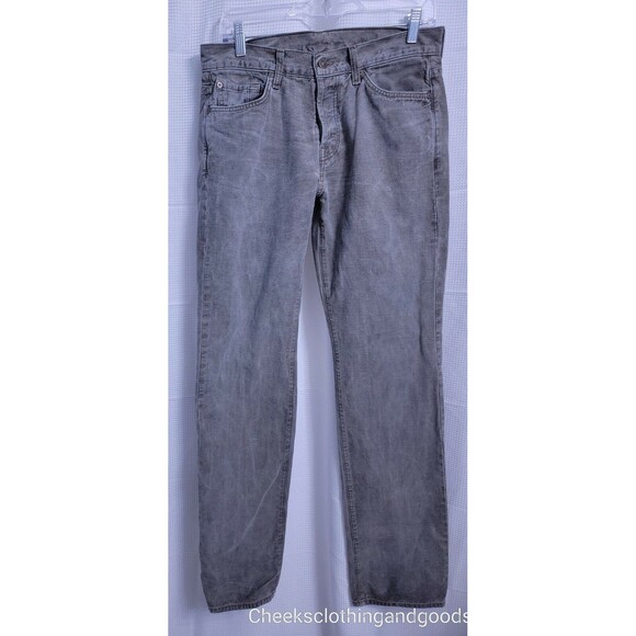7FAM Standard Fit Button Fly Greyish Brown Jeans Men's 31x34  7 For All Mankind - Picture 1 of 8